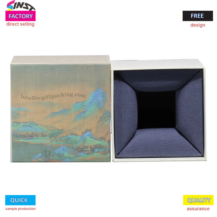 La caja de regalo con forma de taza imprime cultura en los detalles