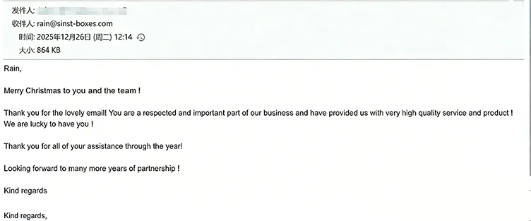 ​Elogios del cliente: nuestro embalaje y servicio han satisfecho a nuestros socios a largo plazo.