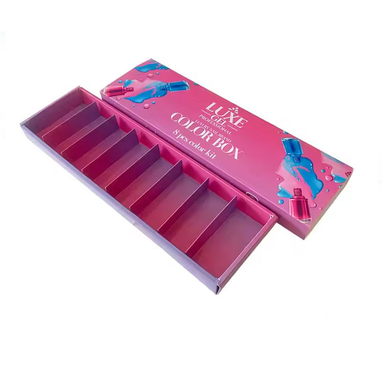 ¿Por qué la caja rígida de embalaje de esmalte de uñas en gel con divisores es popular entre las marcas de belleza?