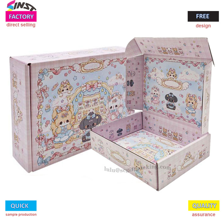 Caja de avión de papel corrugado colorido para ropa