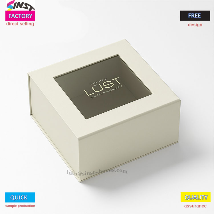 Caja magnética cosmética con ventana