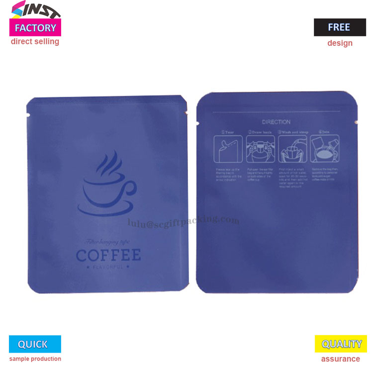 Bolsa de papel kraft con bolsa de papel de aluminio para café con orejas colgantes