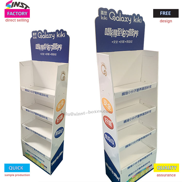 estante de exhibición de bebidas nutricionales