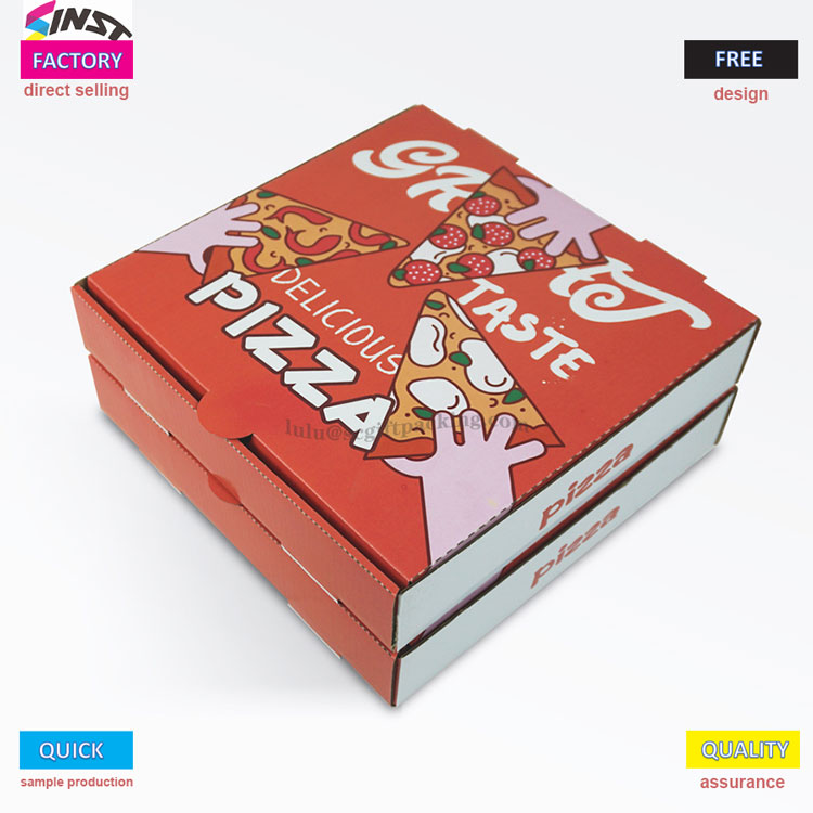 Caja corrugada de pizza roja gruesa